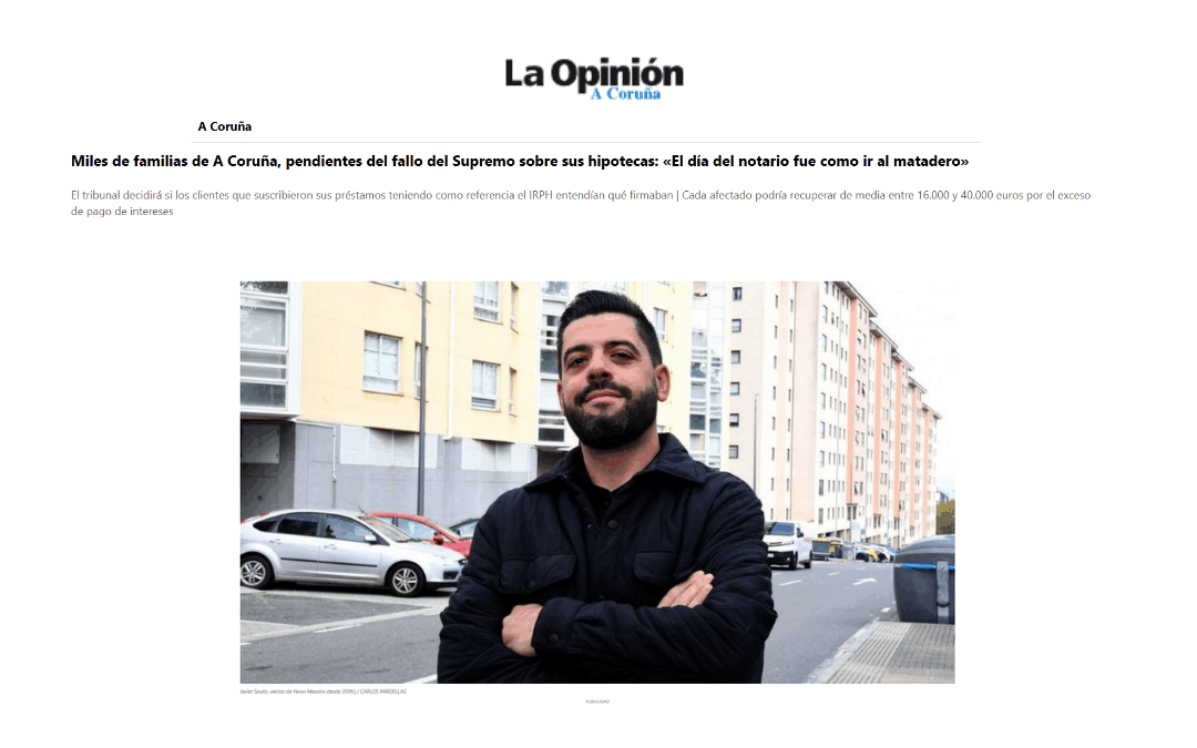 Miles de familias coruñesas, a la espera del Supremo por sus hipotecas IRPH – La Opinión de Galicia